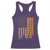 Beekeeping American Flag Honeycomb Honey Bees Beekeeper Racerback Tank Top