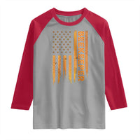 Beekeeping American Flag Honeycomb Honey Bees Beekeeper Raglan Shirt