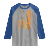 Beekeeping American Flag Honeycomb Honey Bees Beekeeper Raglan Shirt