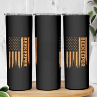 Beekeeping American Flag Honeycomb Honey Bees Beekeeper Skinny Tumbler