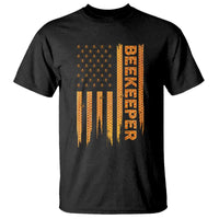 Beekeeping American Flag Honeycomb Honey Bees Beekeeper T Shirt
