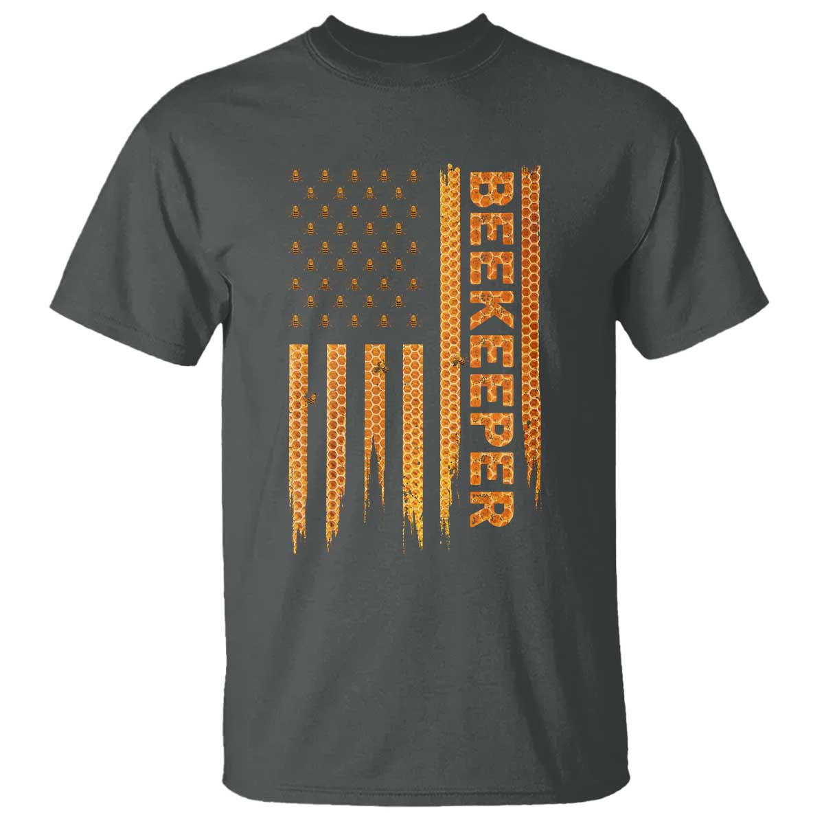 Beekeeping American Flag Honeycomb Honey Bees Beekeeper T Shirt