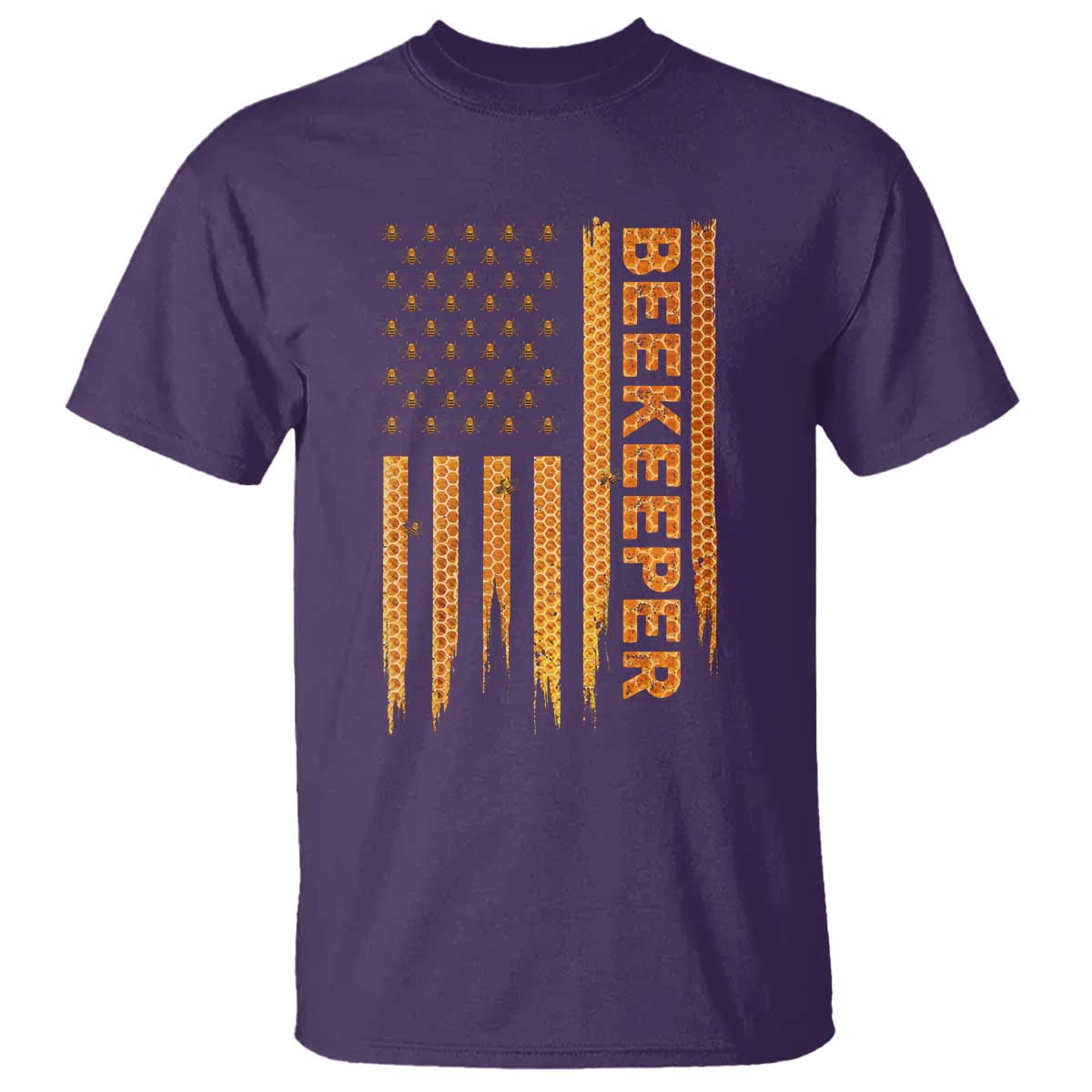 Beekeeping American Flag Honeycomb Honey Bees Beekeeper T Shirt