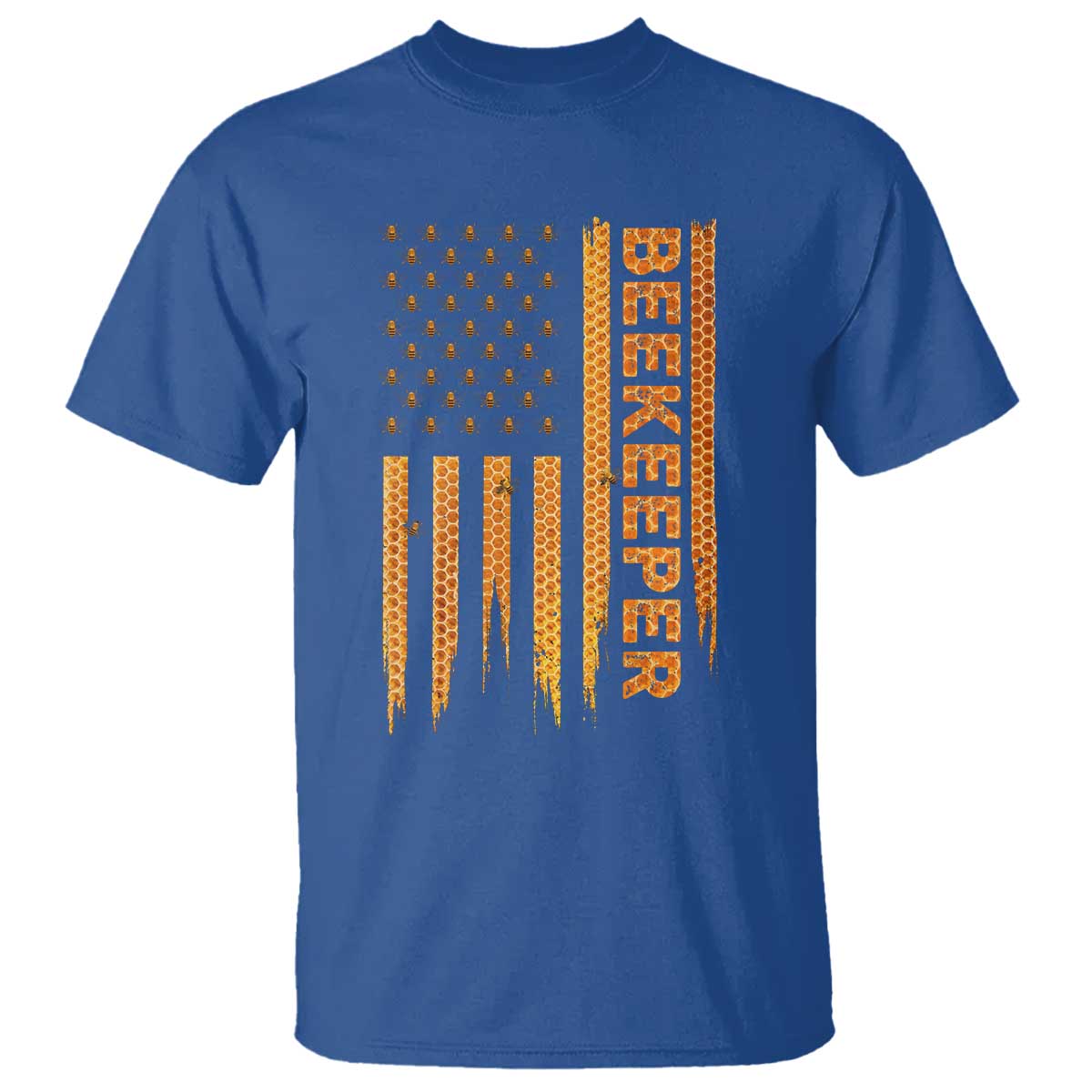 Beekeeping American Flag Honeycomb Honey Bees Beekeeper T Shirt