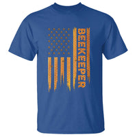 Beekeeping American Flag Honeycomb Honey Bees Beekeeper T Shirt