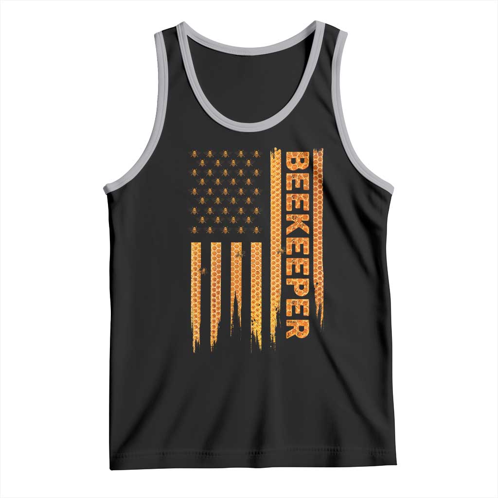 Beekeeping American Flag Honeycomb Honey Bees Beekeeper Tank Top