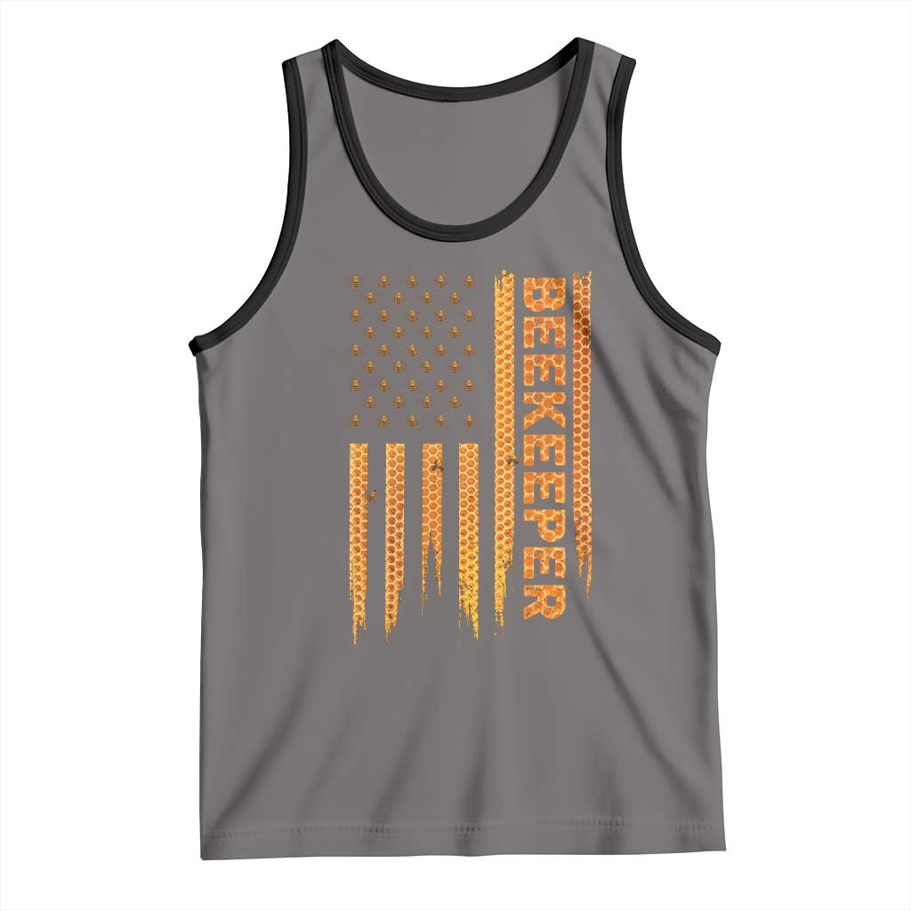 Beekeeping American Flag Honeycomb Honey Bees Beekeeper Tank Top