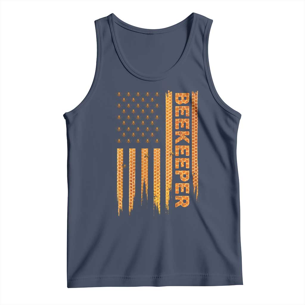 Beekeeping American Flag Honeycomb Honey Bees Beekeeper Tank Top