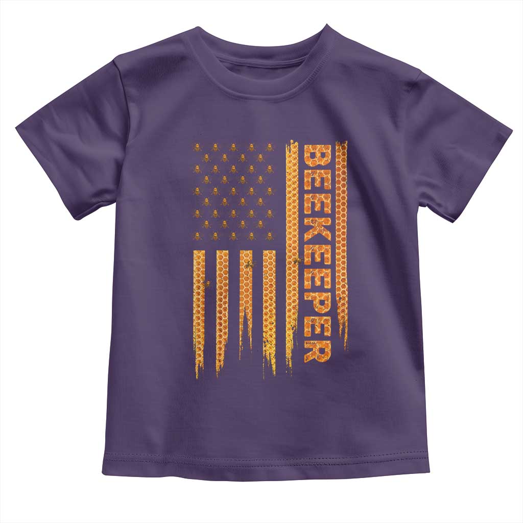 Beekeeping American Flag Honeycomb Honey Bees Beekeeper Toddler T Shirt
