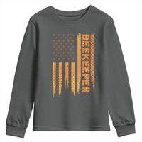 Beekeeping American Flag Honeycomb Honey Bees Beekeeper Youth Sweatshirt