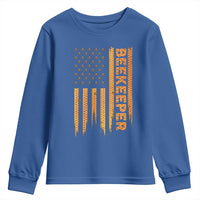 Beekeeping American Flag Honeycomb Honey Bees Beekeeper Youth Sweatshirt