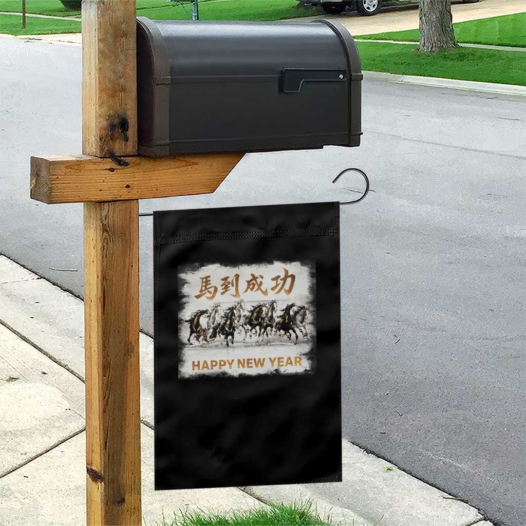 Year of The Horse 2026 Garden Flag Happy New Year Gallop Of The 8 Horses