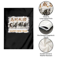 Year of The Horse 2026 Garden Flag Happy New Year Gallop Of The 8 Horses