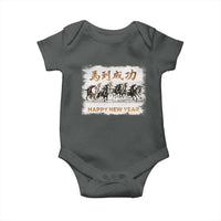 Year of The Horse 2026 Baby Onesie Happy New Year Gallop Of The 8 Horses