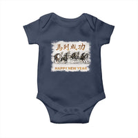 Year of The Horse 2026 Baby Onesie Happy New Year Gallop Of The 8 Horses