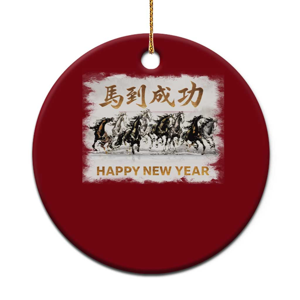 Year of The Horse 2026 Ceramic Ornament Happy New Year Gallop Of The 8 Horses