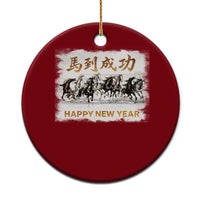 Year of The Horse 2026 Ceramic Ornament Happy New Year Gallop Of The 8 Horses