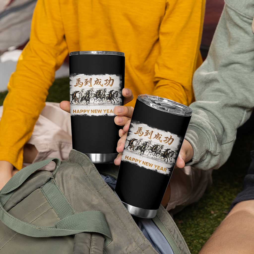 Year of The Horse 2026 Tumbler Cup Happy New Year Gallop Of The 8 Horses