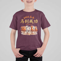 Gallop Of The 8 Horses T Shirt For Kid Chinese New Year 2026 Year of The Horse