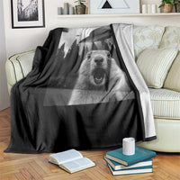 Funny Groundhog Selfie With Alien UFOs Weird Ground Hog Day Throw Blanket - Wonder Print Shop