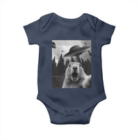 Funny Groundhog Selfie With Alien UFOs Weird Ground Hog Day Baby Onesie - Wonder Print Shop