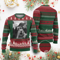 Funny Groundhog Selfie With Alien UFOs Weird Ground Hog Day Ugly Christmas Sweater - Wonder Print Shop