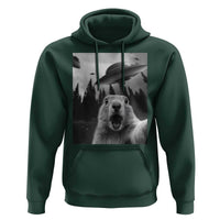 Funny Groundhog Selfie With Alien UFOs Weird Ground Hog Day Hoodie - Wonder Print Shop