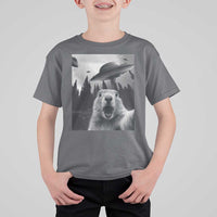 Funny Groundhog Selfie With Alien UFOs Weird Ground Hog Day T Shirt For Kid - Wonder Print Shop