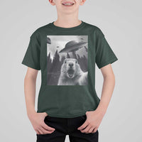 Funny Groundhog Selfie With Alien UFOs Weird Ground Hog Day T Shirt For Kid - Wonder Print Shop