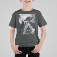 Funny Groundhog Selfie With Alien UFOs Weird Ground Hog Day T Shirt For Kid - Wonder Print Shop
