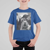 Funny Groundhog Selfie With Alien UFOs Weird Ground Hog Day T Shirt For Kid - Wonder Print Shop