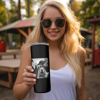 Funny Groundhog Selfie With Alien UFOs Weird Ground Hog Day Skinny Tumbler - Wonder Print Shop