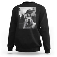 Funny Groundhog Selfie With Alien UFOs Weird Ground Hog Day Sweatshirt - Wonder Print Shop