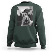 Funny Groundhog Selfie With Alien UFOs Weird Ground Hog Day Sweatshirt - Wonder Print Shop