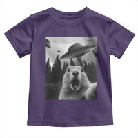 Funny Groundhog Selfie With Alien UFOs Weird Ground Hog Day Toddler T Shirt - Wonder Print Shop