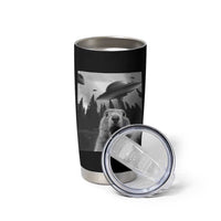 Funny Groundhog Selfie With Alien UFOs Weird Ground Hog Day Tumbler Cup - Wonder Print Shop