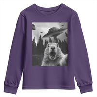 Funny Groundhog Selfie With Alien UFOs Weird Ground Hog Day Youth Sweatshirt - Wonder Print Shop