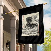 Japanese New Year 2026 Garden Flag Year Of The Horse Tsunami Ukiyo e Art - Wonder Print Shop