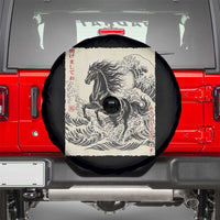 Japanese New Year 2026 Spare Tire Cover Year Of The Horse Tsunami Ukiyo e Art - Wonder Print Shop