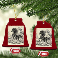 Japanese New Year 2026 Ceramic Ornament Year Of The Horse Tsunami Ukiyo e Art - Wonder Print Shop