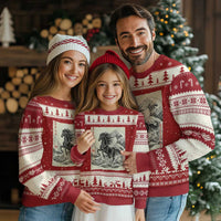 Japanese New Year 2026 Ugly Christmas Sweater Year Of The Horse Tsunami Ukiyo e Art - Wonder Print Shop