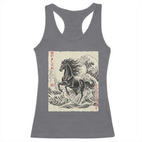 Japanese New Year 2026 Racerback Tank Top Year Of The Horse Tsunami Ukiyo e Art - Wonder Print Shop