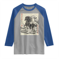 Japanese New Year 2026 Raglan Shirt Year Of The Horse Tsunami Ukiyo e Art - Wonder Print Shop