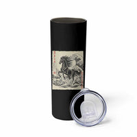 Japanese New Year 2026 Skinny Tumbler Year Of The Horse Tsunami Ukiyo e Art - Wonder Print Shop