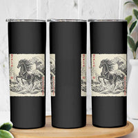 Japanese New Year 2026 Skinny Tumbler Year Of The Horse Tsunami Ukiyo e Art - Wonder Print Shop