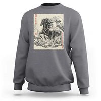 Japanese New Year 2026 Sweatshirt Year Of The Horse Tsunami Ukiyo e Art - Wonder Print Shop