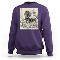 Japanese New Year 2026 Sweatshirt Year Of The Horse Tsunami Ukiyo e Art - Wonder Print Shop