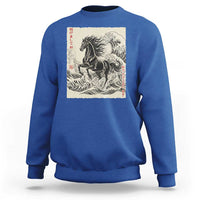 Japanese New Year 2026 Sweatshirt Year Of The Horse Tsunami Ukiyo e Art - Wonder Print Shop