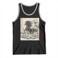 Japanese New Year 2026 Tank Top Year Of The Horse Tsunami Ukiyo e Art - Wonder Print Shop