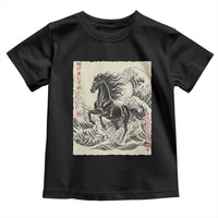 Japanese New Year 2026 Toddler T Shirt Year Of The Horse Tsunami Ukiyo e Art - Wonder Print Shop